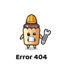 error 404 with the cute cupcake mascot