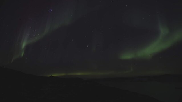 northern lights (aurora borealis) timelapse mode