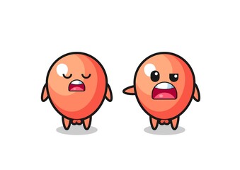 illustration of the argue between two cute balloon characters