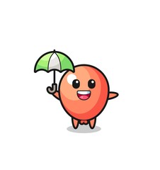 cute balloon illustration holding an umbrella