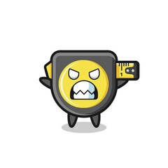 wrathful expression of the tape measure mascot character