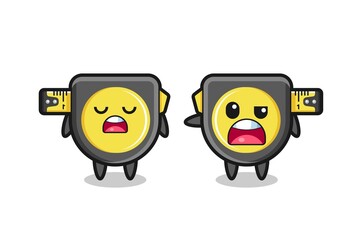 illustration of the argue between two cute tape measure characters