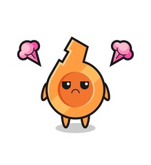 annoyed expression of the cute whistle cartoon character