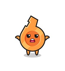 whistle mascot character saying I do not know