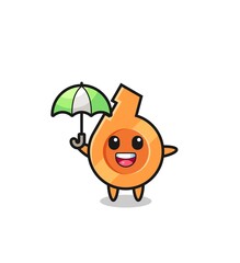 cute whistle illustration holding an umbrella