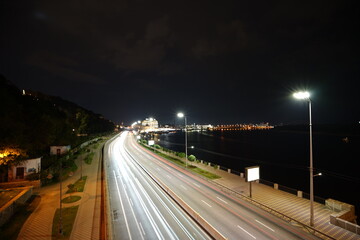 night traffic on the highway