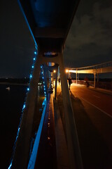 light trails on a bridge