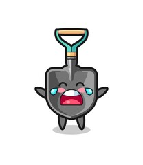 the illustration of crying shovel cute baby