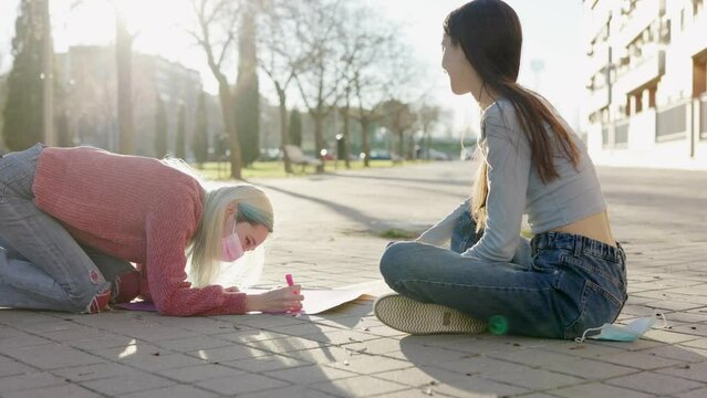 Young Mexican Latin and Hispanic women preparing woman international day 8m slow motion 
