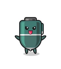 naughty ballpoint character in mocking pose