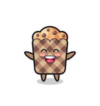 happy baby muffin cartoon character