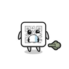 the illustration of the qr code cartoon doing fart