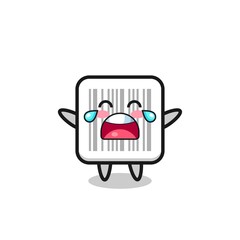 the illustration of crying barcode cute baby