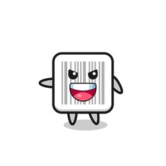 barcode cartoon with very excited pose