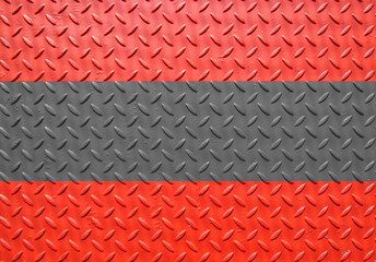 red with grey stripe industrial metal plate with industrial diamond flooring pattern grip texture