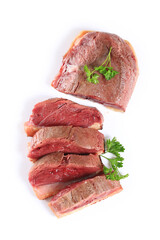 magret de canard, fond blanc	