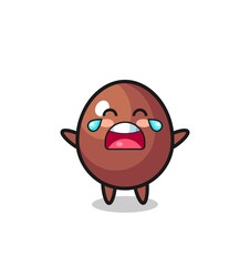 the illustration of crying chocolate egg cute baby