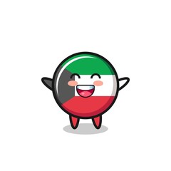 happy baby kuwait flag cartoon character