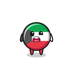 the shocked face of the cute kuwait flag mascot