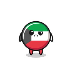 the mascot of the kuwait flag with sceptical face