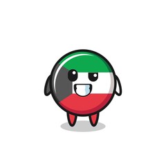 cute kuwait flag mascot with an optimistic face