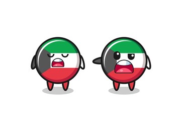 illustration of the argue between two cute kuwait flag characters