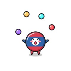 the laos flag circus cartoon juggling a ball