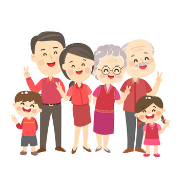 Cute and Happy Family Character Vector.