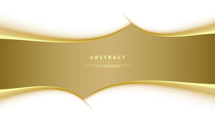 Obraz premium Abstract gold luxurious wave line background - simple texture for your design. Modern decoration for websites, posters, banners, EPS10 vector
