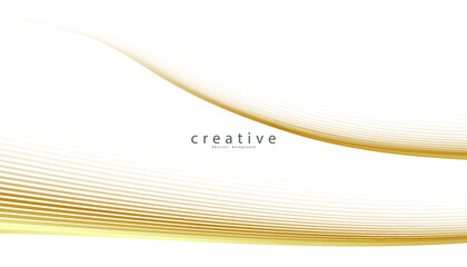 Abstract gold luxurious wave line background - simple texture for your design. Modern decoration for websites, posters, banners, EPS10 vector