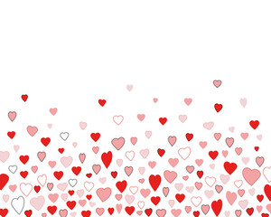 Heart icons on a white background