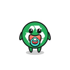 baby recycling cartoon character with pacifier
