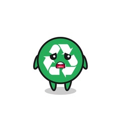 disappointed expression of the recycling cartoon