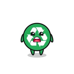 recycling illustration with apologizing expression, saying I am sorry