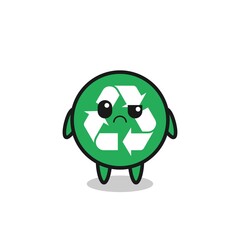Fototapeta na wymiar the mascot of the recycling with sceptical face
