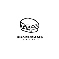 bread cartoon logo icon design simple black isolated vector illustration