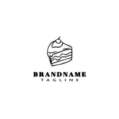 brownie logo cartoon design symbol icon black isolated vector