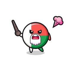 cute madagascar flag grandpa is getting angry