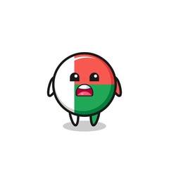 madagascar flag illustration with apologizing expression, saying I am sorry