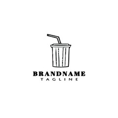 drink cartoon design logo template icon black isolated vector illustration