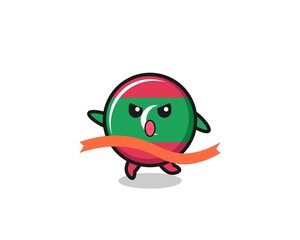 cute maldives flag illustration is reaching the finish