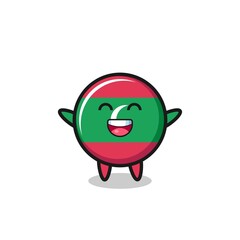 happy baby maldives flag cartoon character