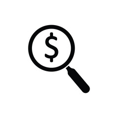 magnifying glass with dollar sign