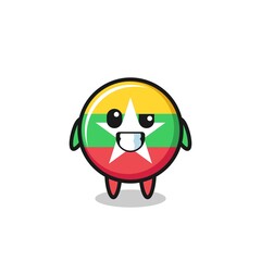 cute myanmar flag mascot with an optimistic face