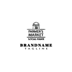 Fototapeta premium farmers market logo cartoon icon design template black vector illustration