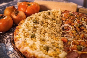 Pizza Calabresa com Frango