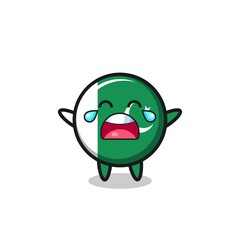 the illustration of crying pakistan flag cute baby