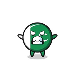 wrathful expression of the pakistan flag mascot character