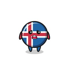 disappointed expression of the iceland flag cartoon