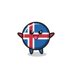 naughty iceland flag character in mocking pose